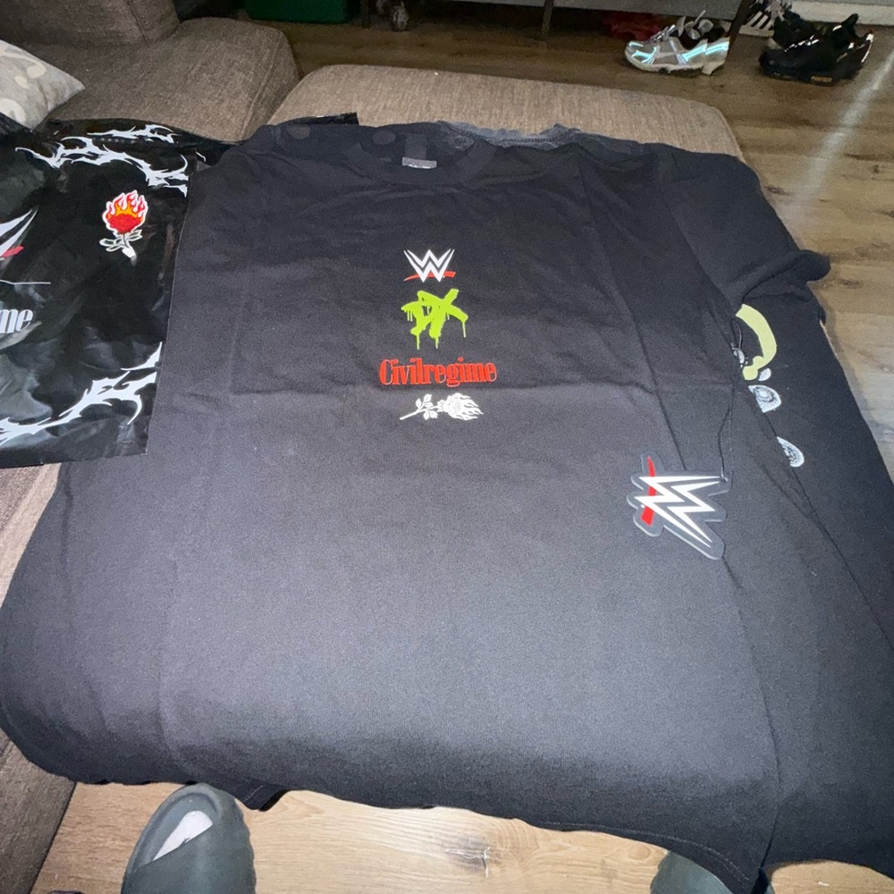 Black WWE Graphic T-Shirt civil regime x wwe DX